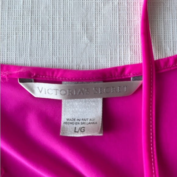 Victoria Secret Bright Fuchsia Lace Accent Slip Chemise Nightie - Picture 2 of 5
